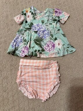 Posh Peanut Mint Floral Knit Baby Top